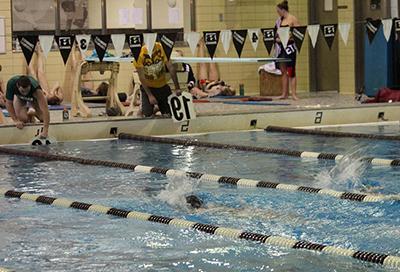 Swimmers in the Reilly Center pool